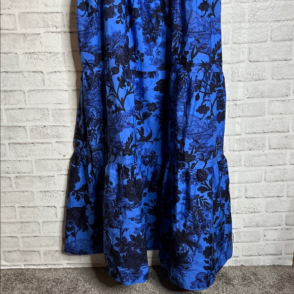 NWT Anthropologie Somerset blue black floral dress - Picture 4 of 9